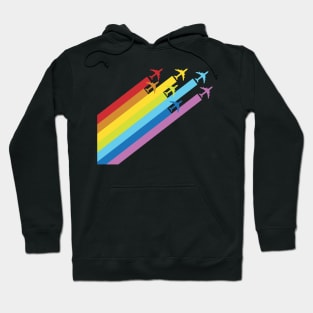 Rainbow Aviation Minimalist Design Hoodie